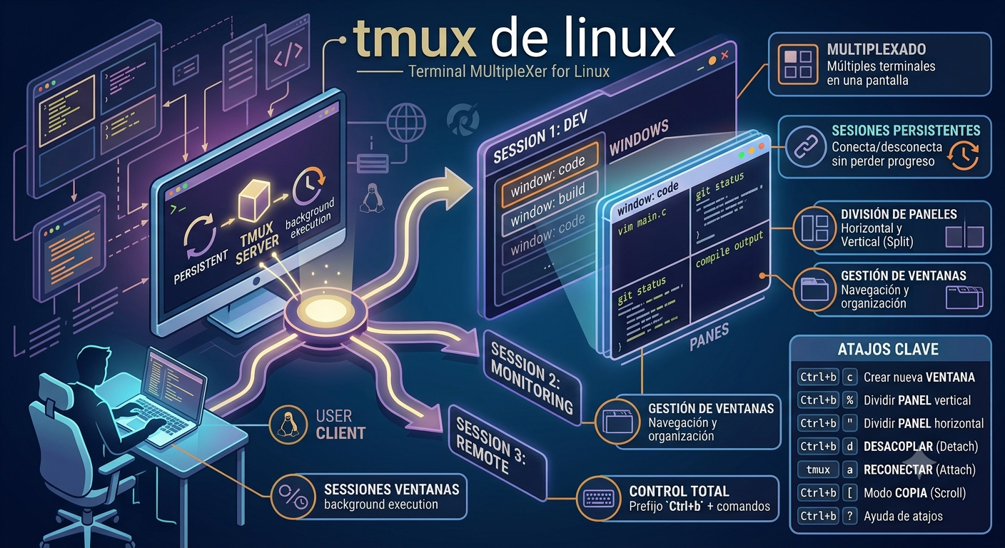 Tmux: la navaja suiza del administrador de sistemas